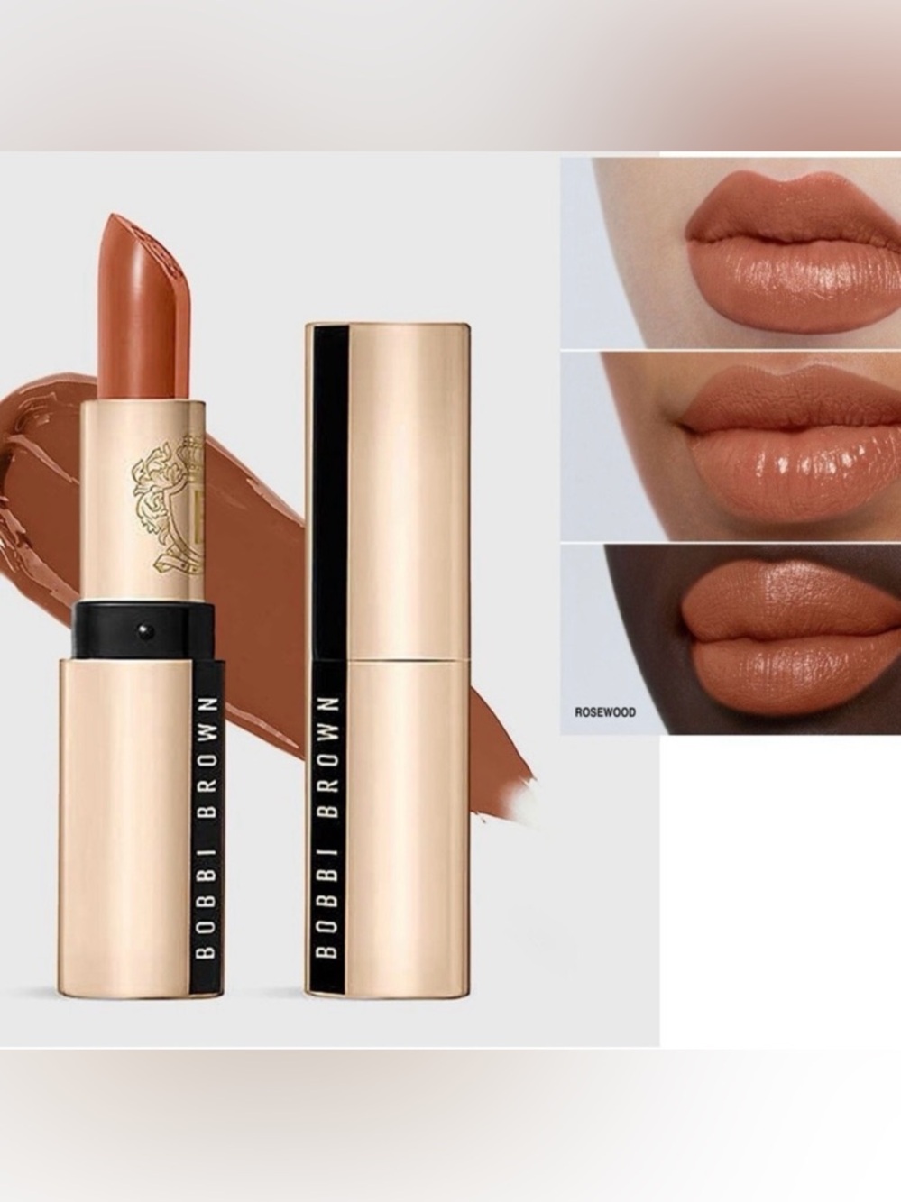 NIB Bobbi Brown Luxe Lipstick 112 ROSEWOOD Shade Full Size 3.5g